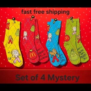 McDonald's Grinch Socks | Set Of 4 Mystery